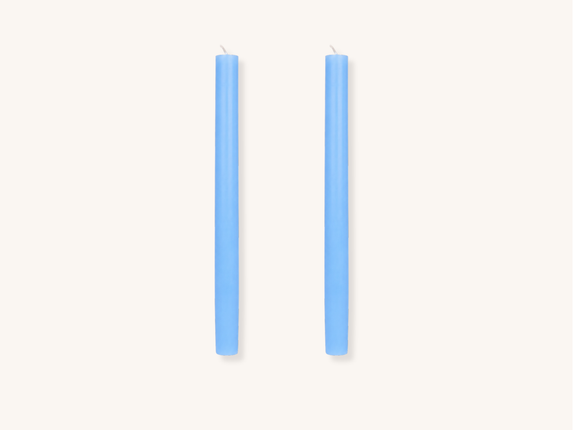 Pair of Baby Blue Taper Candles
