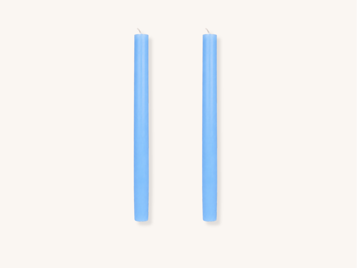 Pair of Baby Blue Taper Candles