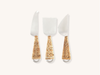Set of Three Woven Rattan Cheese Knives