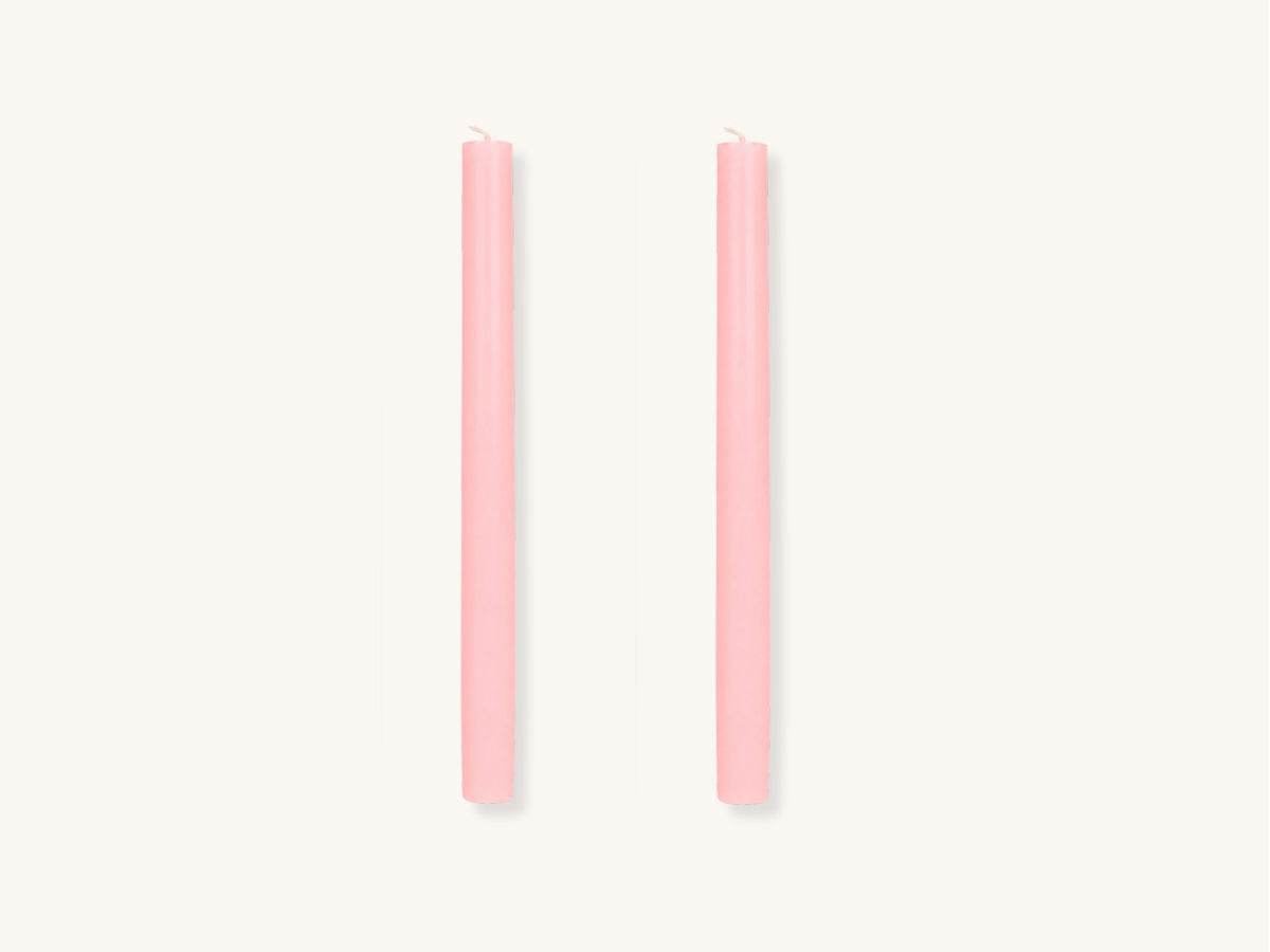 Pair of Blush Pink Taper Candles