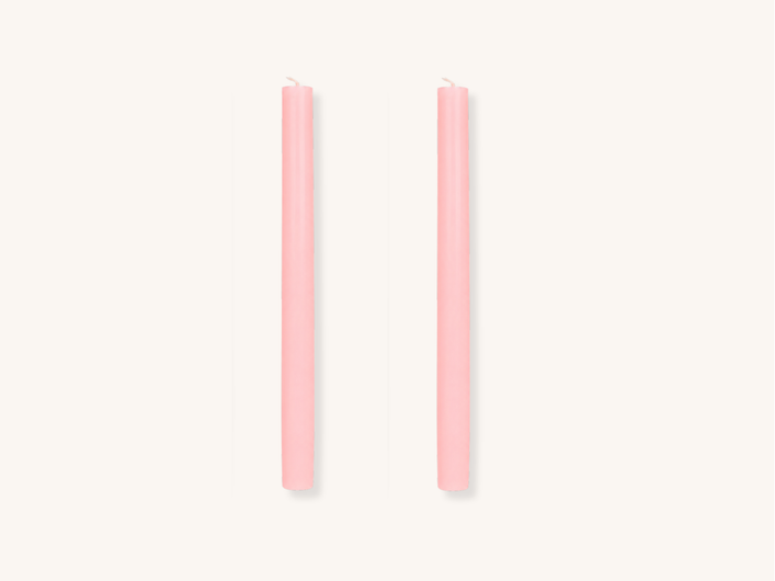 Pair of Blush Pink Taper Candles