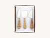 Set of Three Woven Rattan Cheese Knives