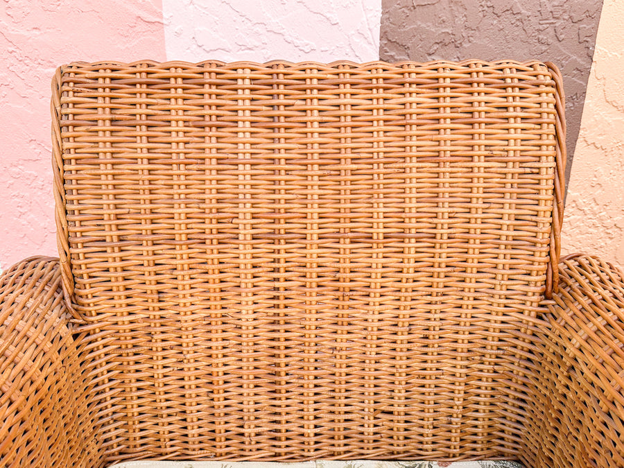 Pair of Coastal Rattan Lounge Chairs