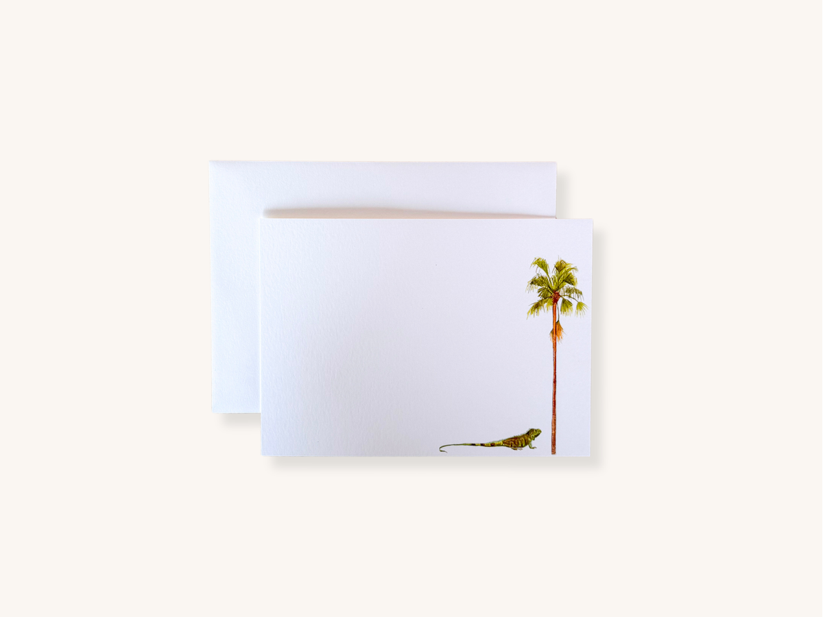 Set of Five Lyda Brown Iguana Notecards
