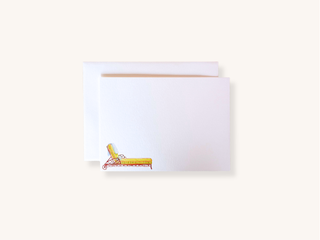 Set of Five Lyda Brown Chaise Notecards