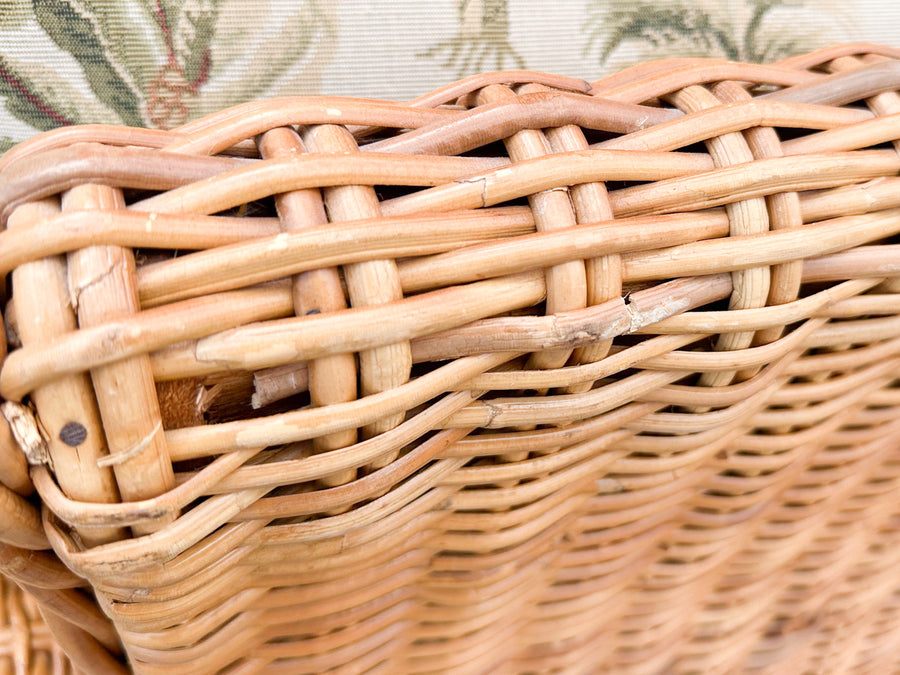 Pair of Coastal Rattan Lounge Chairs