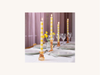Pair of Yellow Stripe Taper Candles