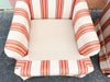 Pair of Striped Upholstered Swivel Chairs