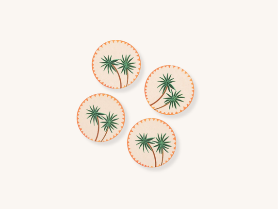 Set of Four Palm Tree Coasters