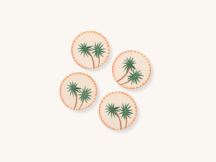 Set of Four Palm Tree Coasters
