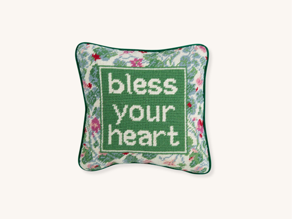 Bless Your Heart Needlepoint Pillow