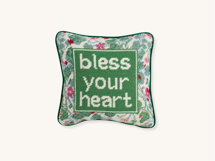 Bless Your Heart Needlepoint Pillow
