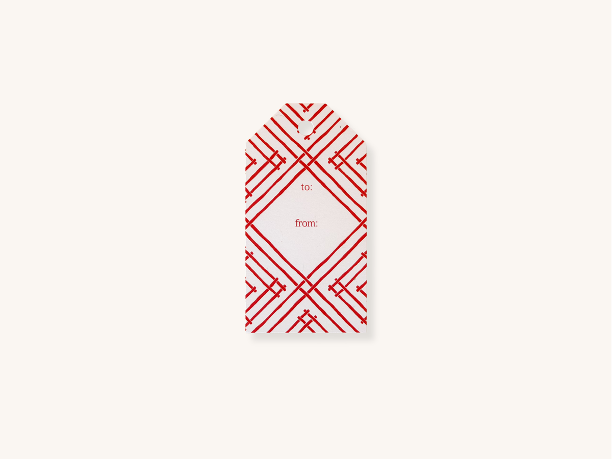 Set of Ten Island House Red Gift Tags