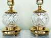 Pair of Petite Crystal and Brass Lamps