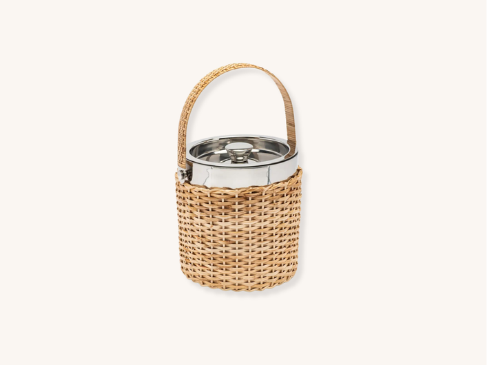 Rattan Wrapped Ice Bucket