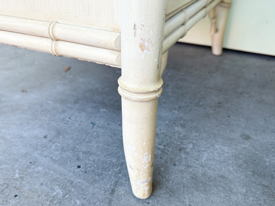 Pair of Palm Beach Chic Faux Bamboo Nightstands