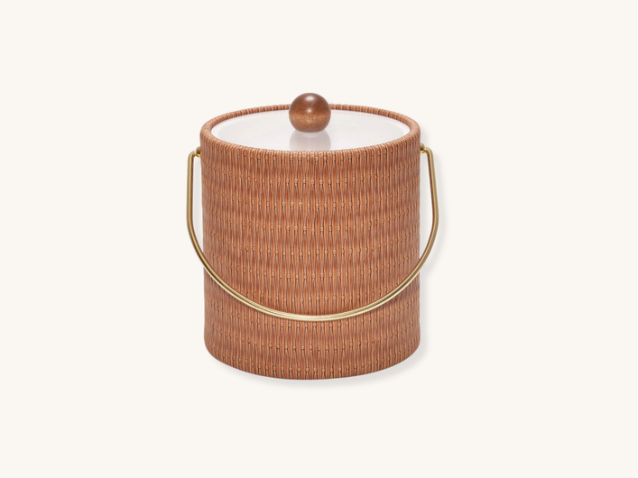 Faux Wicker Ice Bucket