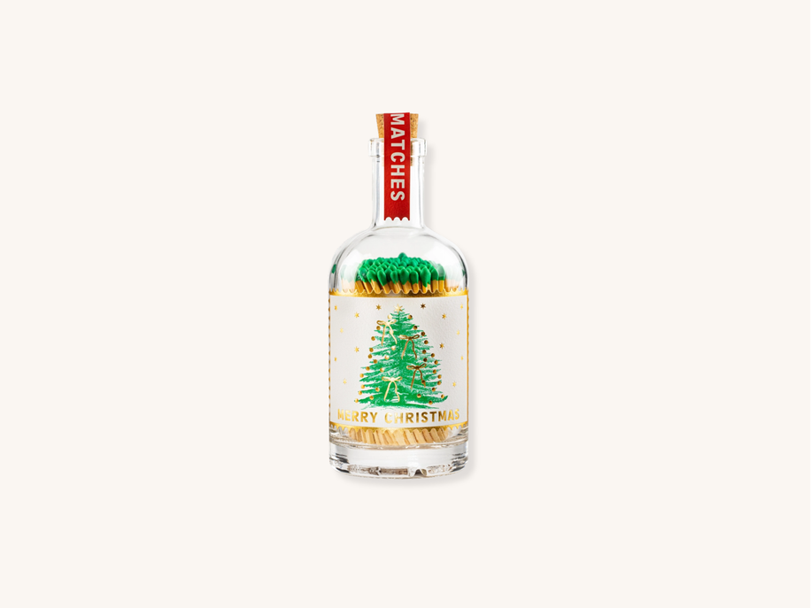 Christmas Tree Glass Bottle Safety Matches