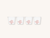 Set of Four Pink Coral Glassware