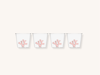Set of Four Pink Coral Glassware