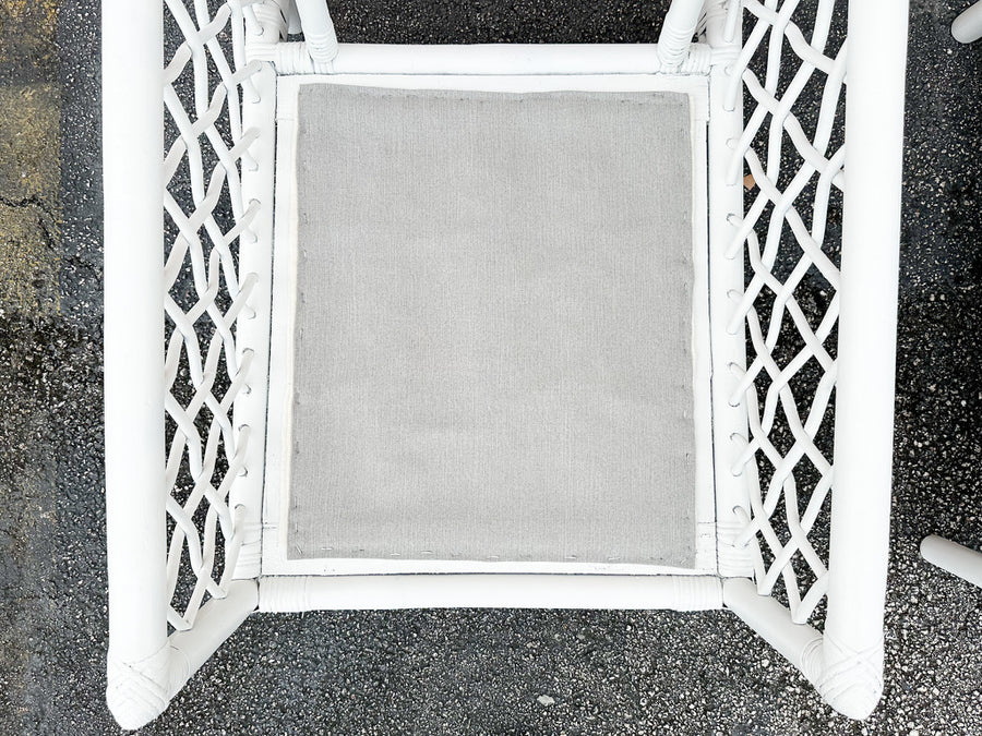 Pair of Palm Beach Style Rattan Lounge Chairs