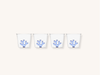 Set of Four Blue Coral Glassware