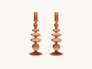 Pair of Champagne Glass Candle Holders