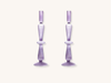 Pair of Lilac Glass Candle Holders