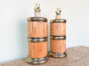 Pair of Coastal Chic Rattan Lamps