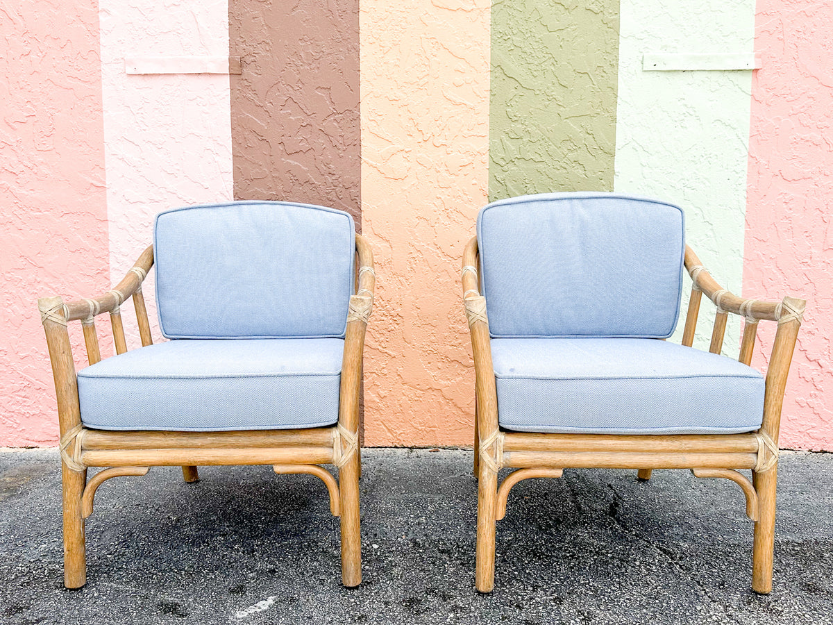 Pair of McGuire Rattan Chairs
