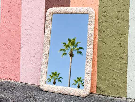 So 80s Ruched Upholstered Mirror