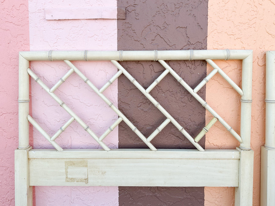 Pair of Faux Bamboo Chippendale Twin Headboards
