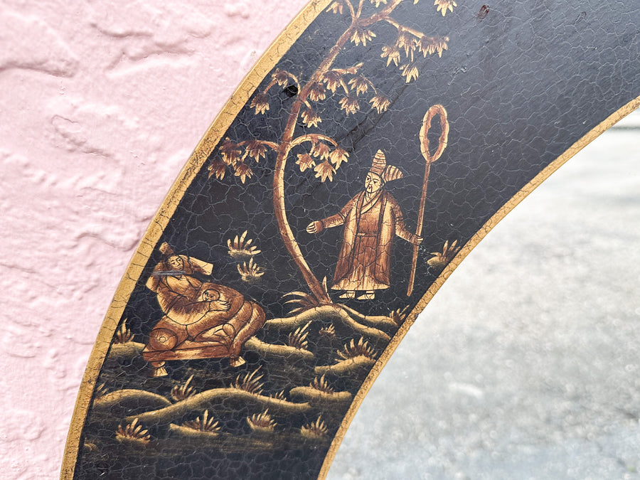 Pair of Chinoiserie Chic Round Mirrors