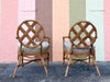 Pair of Cross Back Rattan Chairs