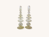 Pair of Buttercream Yellow Ribbed Candle Holders