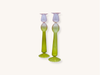 Pair of Tall Bergamot and Rose Glass Candle Holders