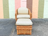 Braided Rattan Lounge Chair and Ottoman