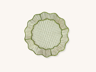 Set of Four Olive Wave Raffia Placemats