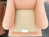 Pair of Peach Upholstered Swivel Chairs