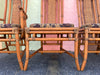 Set of Six Rattan Pagoda Dining Chairs