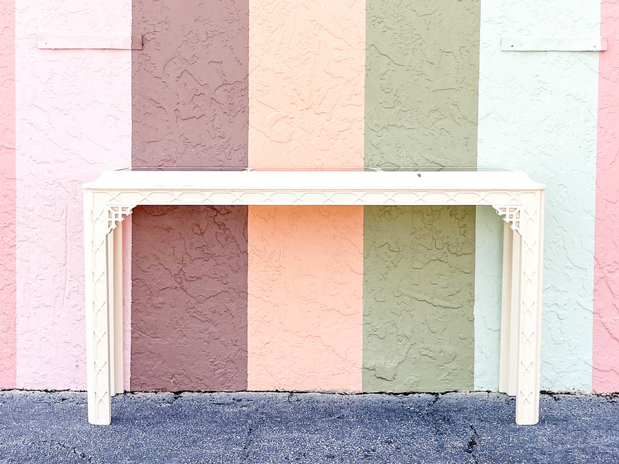 Hollywood Regency Fretwork Console