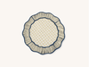 Set of Four Navy Wave Raffia Placemats