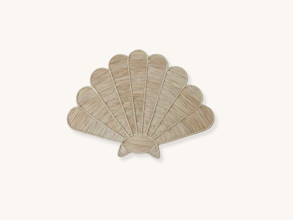 Set of Four Seashell Raffia Placemats