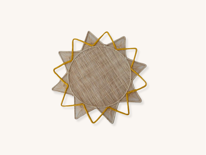 Set of Four Helios Sun Raffia Placemats