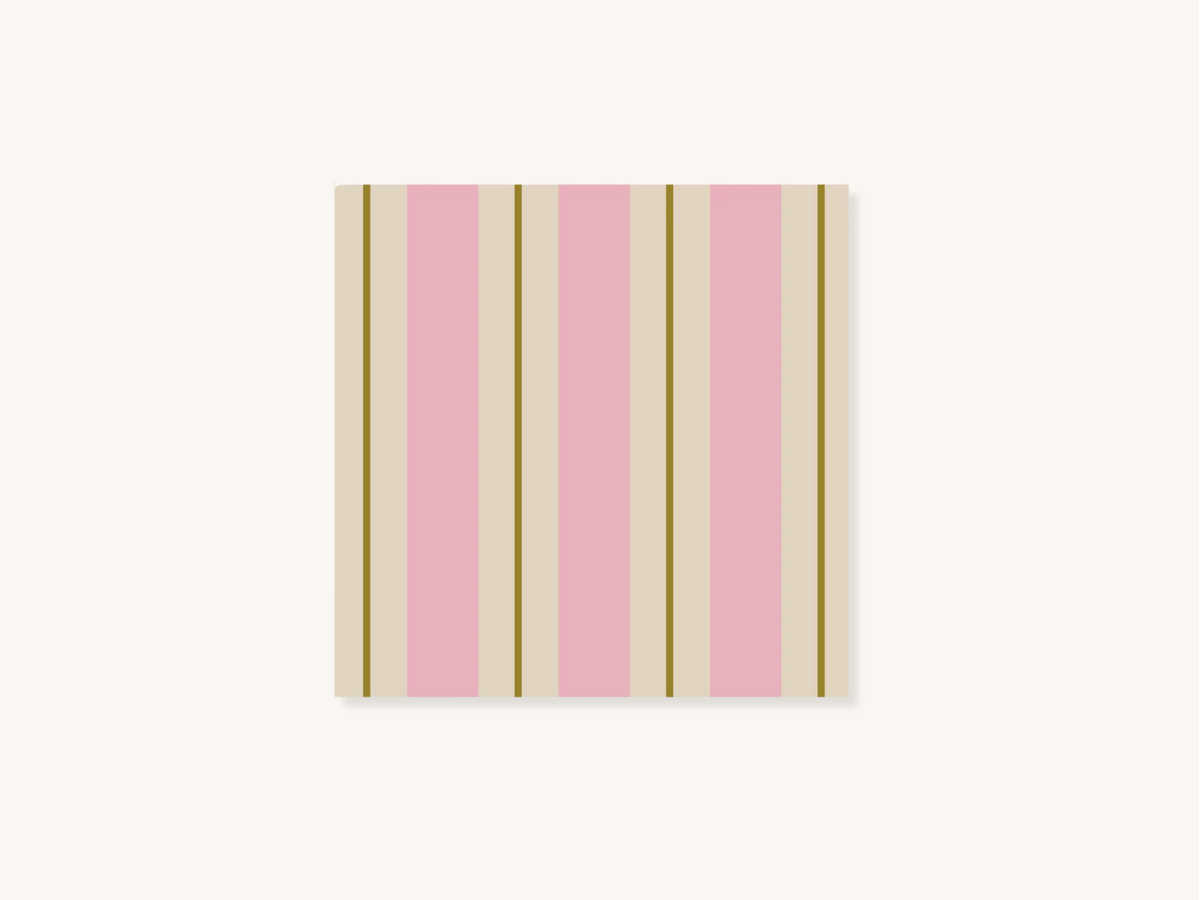 Pink and Gold Awning Stripe Cocktail Napkins