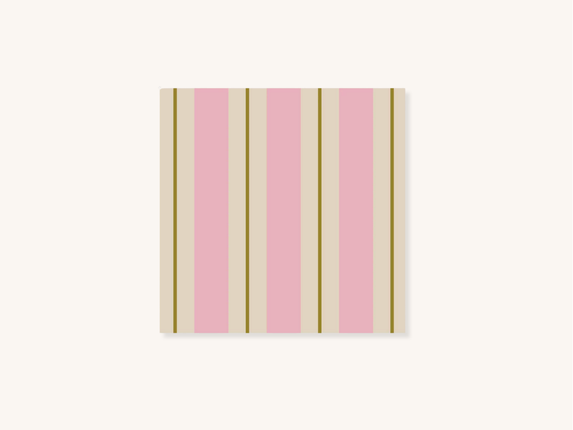 Pink and Gold Awning Stripe Cocktail Napkins
