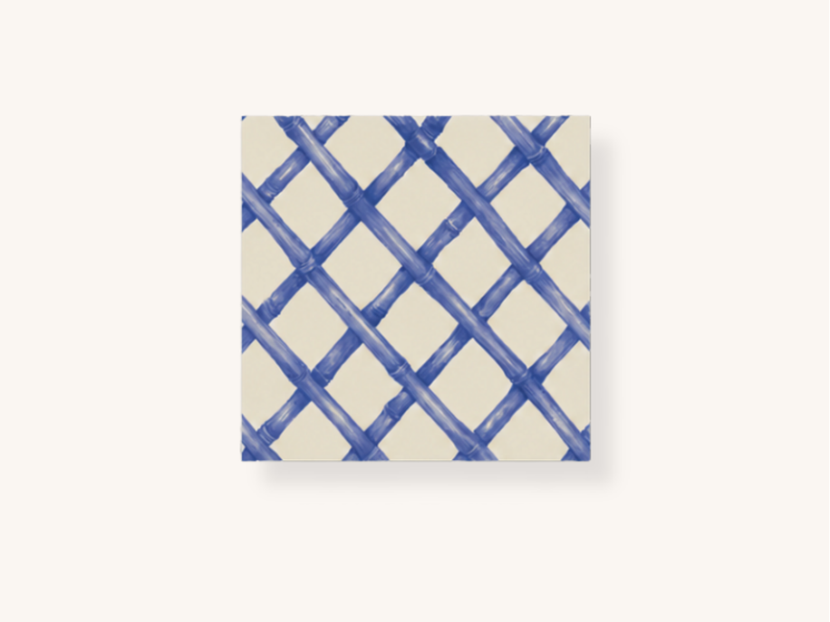 Blue Lattice Cocktail Napkins