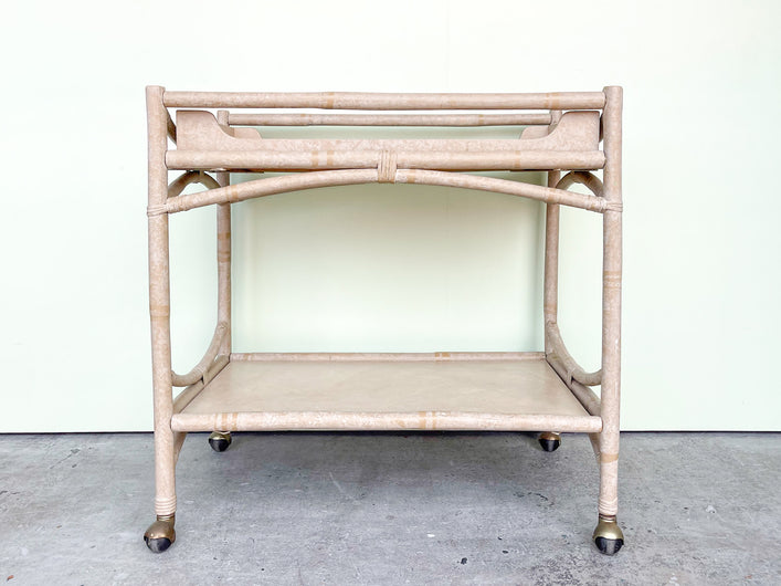 Rattan Bar Cart with Removable Tray