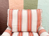 Pair of Striped Upholstered Swivel Chairs