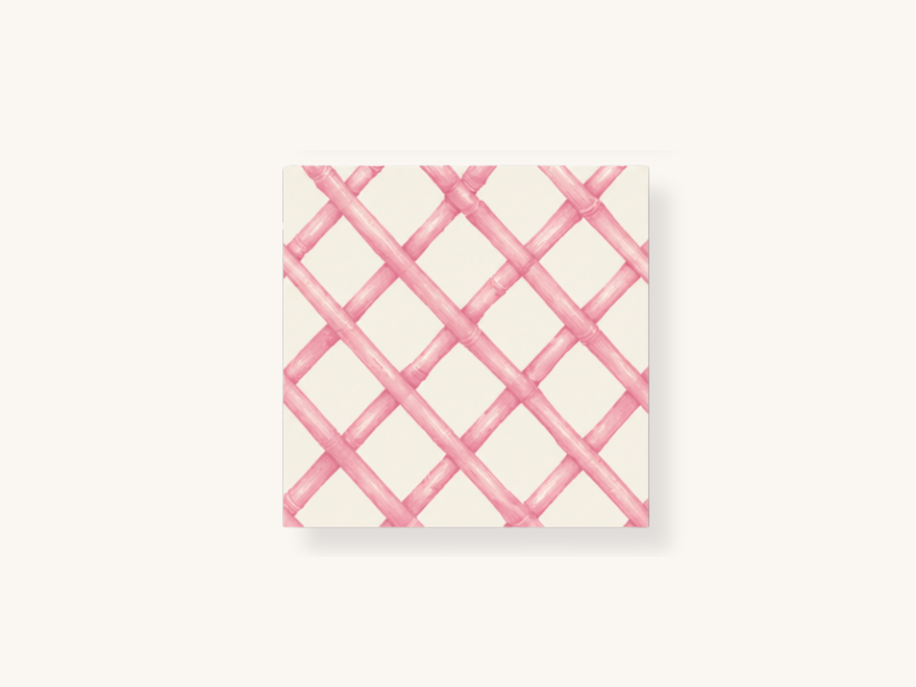 Pink Lattice Cocktail Napkins
